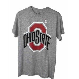 M Ohio State Gray Graphic T-shirt Crew Neck Short Cap Sleeve Cotton/polyester